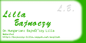 lilla bajnoczy business card